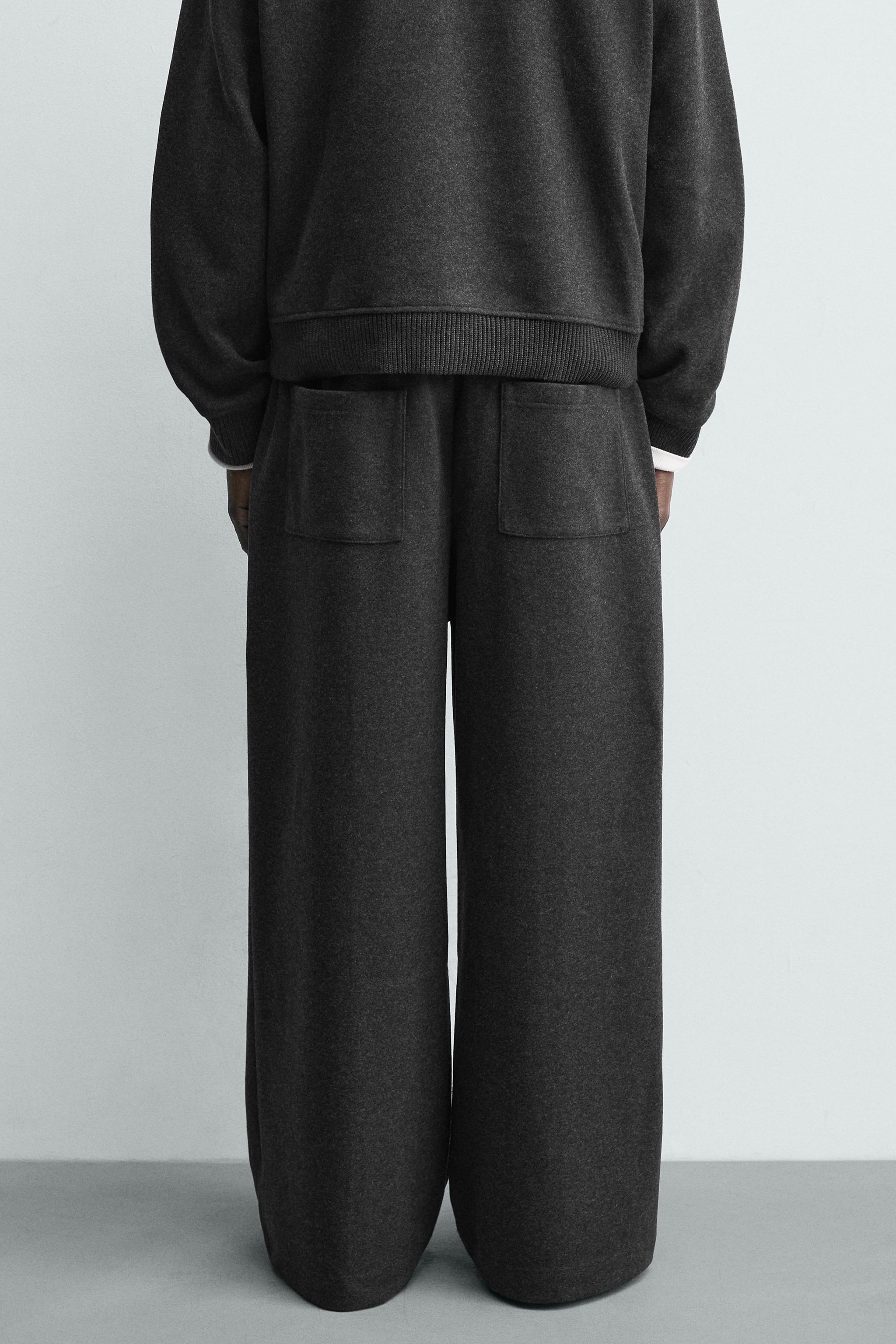 TEXTURED WIDE FIT JOGGER PANTS